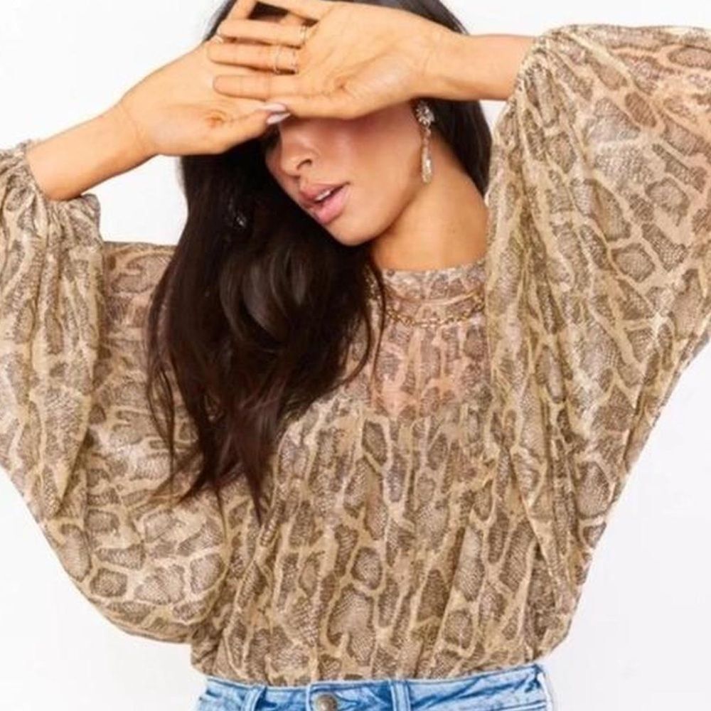NWOT Show Me Your Mumu Sheer Snake Print Boho Tunic Top Medium